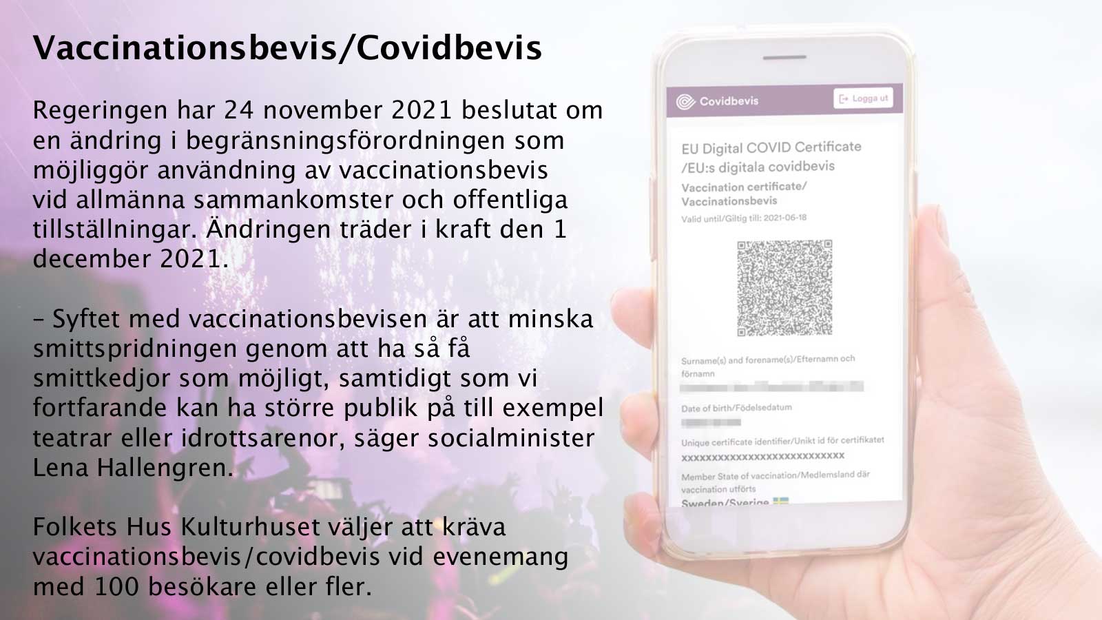 Vaccinationsbevis - Covidbevis